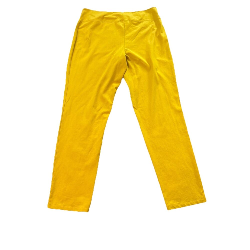 Women with Control Regular Slim Leg Pull On Ankle Pants Yellow Size Large Tall - Picture 2 of 5